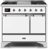 ILVE - 40" Magestic II Series Freestanding Dual Fuel Range - Double Oven - Griddle, Solid Door(s) - Warming Drawer - Liquid Propane ILVE - 40" Magestic II Series Freestanding Dual Fuel Range - Double Oven - Griddle, Solid Door(s) - Warming Drawer - Liquid Propane