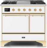 ILVE - 40" Magestic II Series Freestanding Dual Fuel Range - Double Oven - Griddle, Solid Door(s) - Warming Drawer - Liquid Propane ILVE - 40" Magestic II Series Freestanding Dual Fuel Range - Double Oven - Griddle, Solid Door(s) - Warming Drawer - Liquid Propane