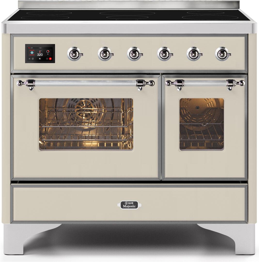 ILVE - 40" Magestic II Series Freestanding Electric Induction Range - Double Oven - Glass Door(s) - Warming Drawer ILVE - 40" Magestic II Series Freestanding Electric Induction Range - Double Oven - Glass Door(s) - Warming Drawer