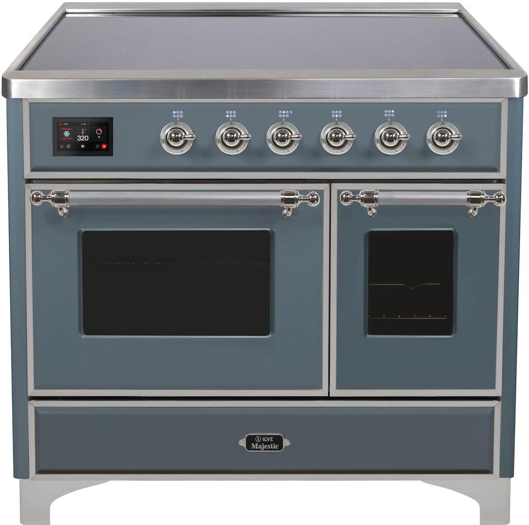 ILVE - 40" Magestic II Series Freestanding Electric Induction Range - Double Oven - Glass Door(s) - Warming Drawer ILVE - 40" Magestic II Series Freestanding Electric Induction Range - Double Oven - Glass Door(s) - Warming Drawer