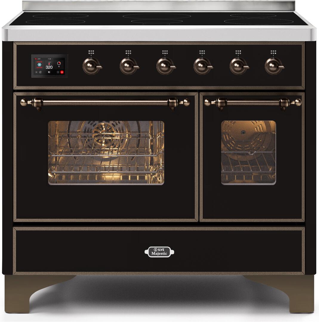 ILVE - 40" Magestic II Series Freestanding Electric Induction Range - Double Oven - Glass Door(s) - Warming Drawer ILVE - 40" Magestic II Series Freestanding Electric Induction Range - Double Oven - Glass Door(s) - Warming Drawer