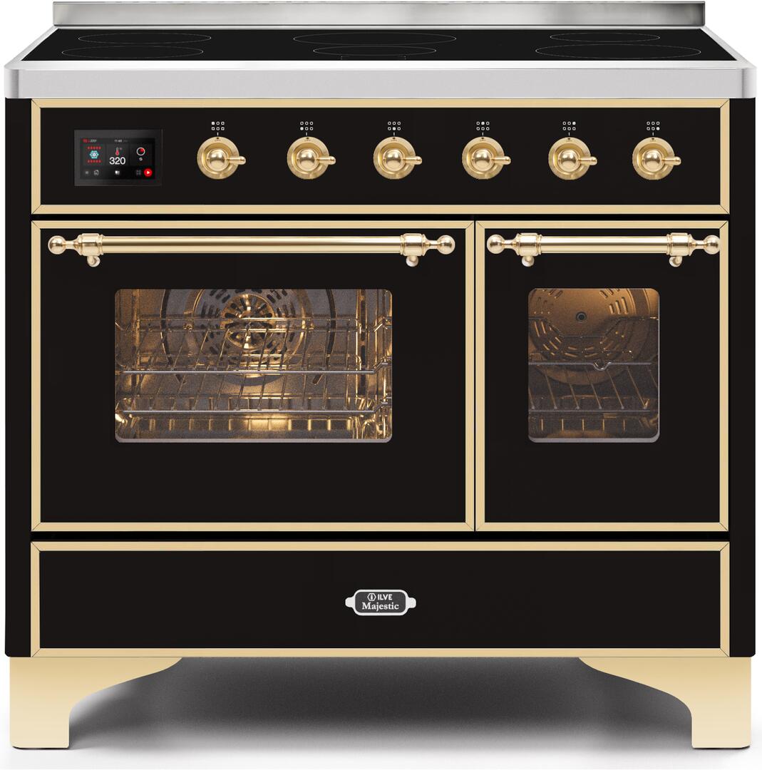 ILVE - 40" Magestic II Series Freestanding Electric Induction Range - Double Oven - Glass Door(s) - Warming Drawer ILVE - 40" Magestic II Series Freestanding Electric Induction Range - Double Oven - Glass Door(s) - Warming Drawer