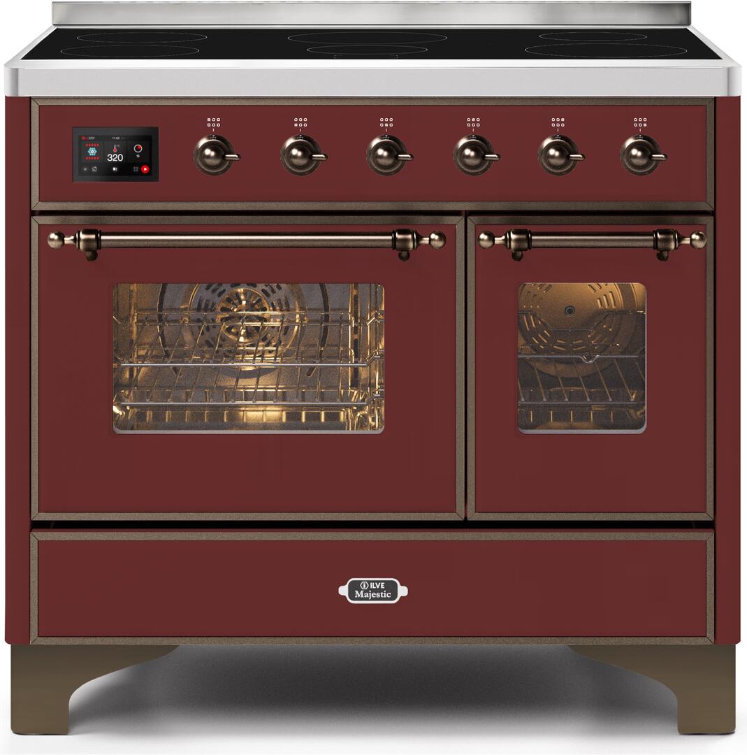 ILVE - 40" Magestic II Series Freestanding Electric Induction Range - Double Oven - Glass Door(s) - Warming Drawer ILVE - 40" Magestic II Series Freestanding Electric Induction Range - Double Oven - Glass Door(s) - Warming Drawer