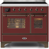 ILVE - 40" Magestic II Series Freestanding Electric Induction Range - Double Oven - Glass Door(s) - Warming Drawer ILVE - 40" Magestic II Series Freestanding Electric Induction Range - Double Oven - Glass Door(s) - Warming Drawer