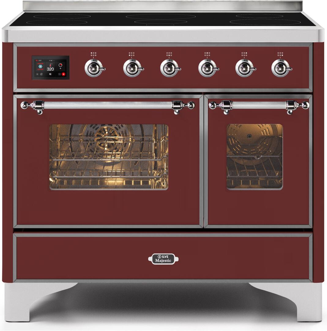 ILVE - 40" Magestic II Series Freestanding Electric Induction Range - Double Oven - Glass Door(s) - Warming Drawer ILVE - 40" Magestic II Series Freestanding Electric Induction Range - Double Oven - Glass Door(s) - Warming Drawer