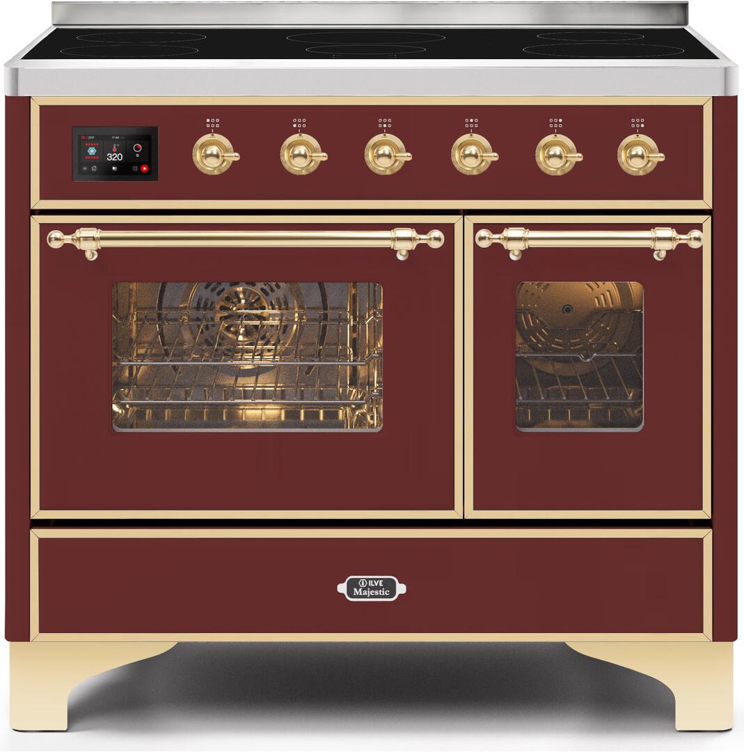 ILVE - 40" Magestic II Series Freestanding Electric Induction Range - Double Oven - Glass Door(s) - Warming Drawer ILVE - 40" Magestic II Series Freestanding Electric Induction Range - Double Oven - Glass Door(s) - Warming Drawer