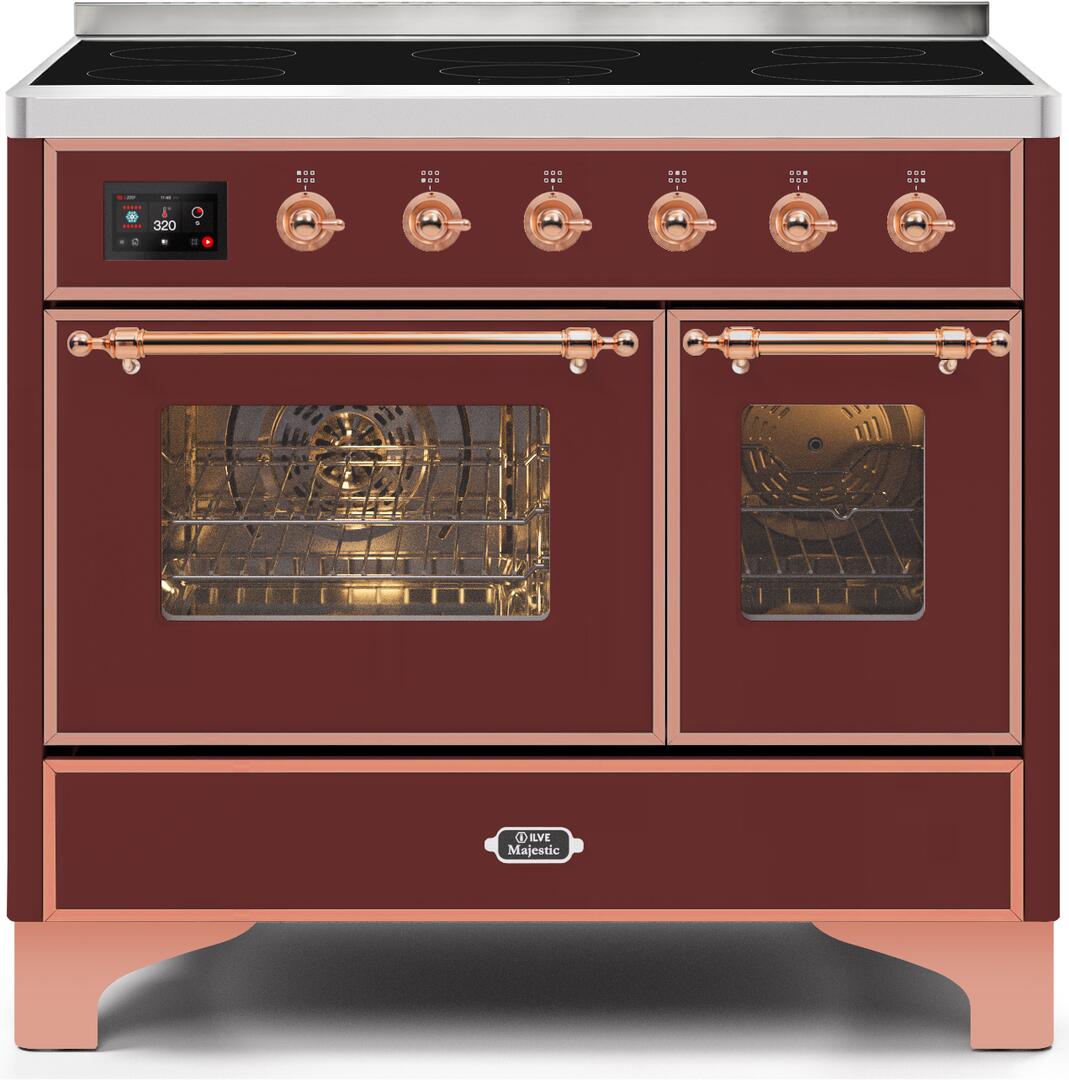 ILVE - 40" Magestic II Series Freestanding Electric Induction Range - Double Oven - Glass Door(s) - Warming Drawer ILVE - 40" Magestic II Series Freestanding Electric Induction Range - Double Oven - Glass Door(s) - Warming Drawer