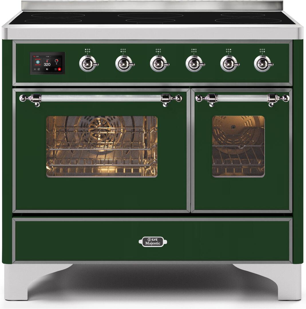 ILVE - 40" Magestic II Series Freestanding Electric Induction Range - Double Oven - Glass Door(s) - Warming Drawer ILVE - 40" Magestic II Series Freestanding Electric Induction Range - Double Oven - Glass Door(s) - Warming Drawer