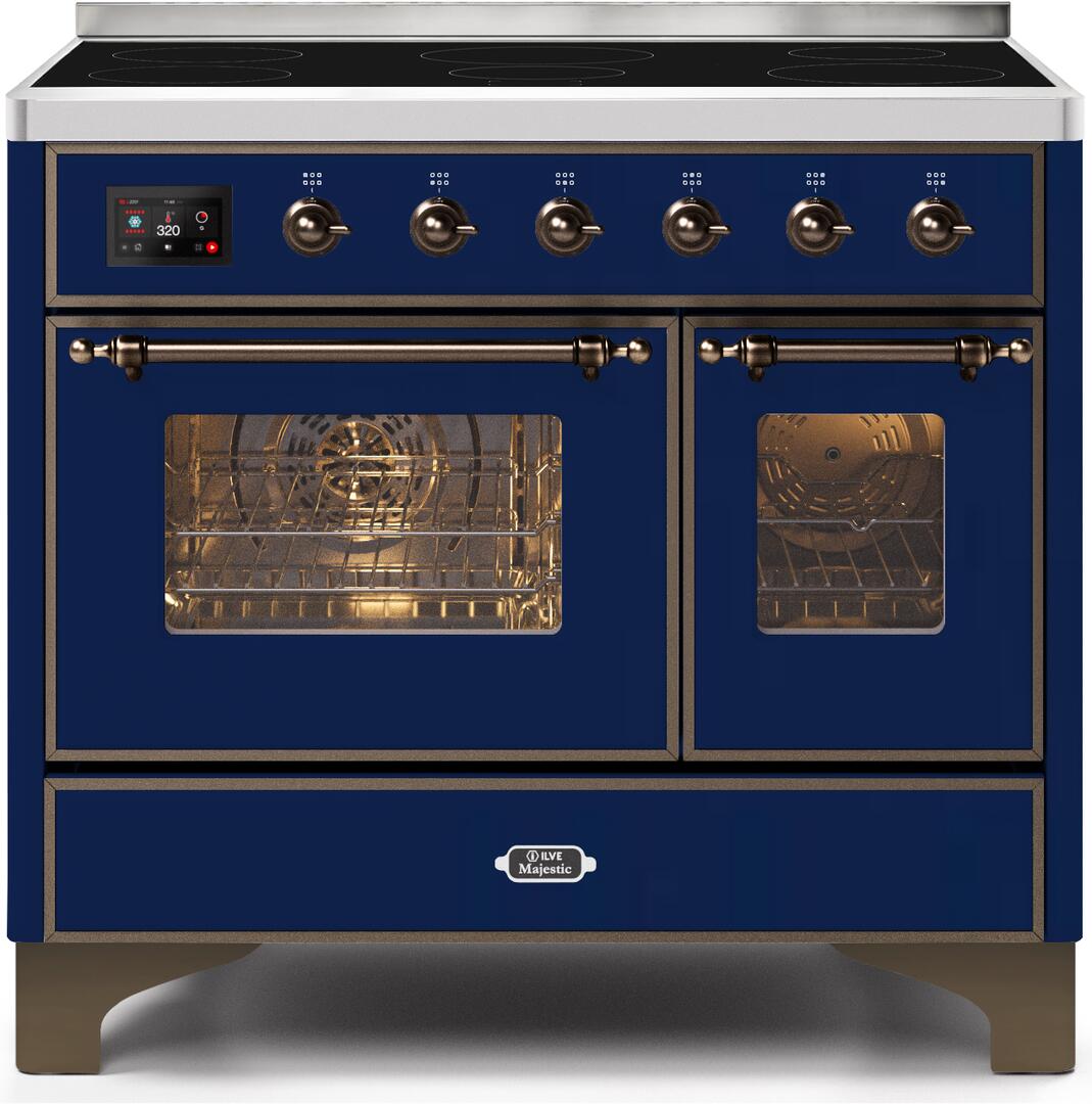ILVE - 40" Magestic II Series Freestanding Electric Induction Range - Double Oven - Glass Door(s) - Warming Drawer ILVE - 40" Magestic II Series Freestanding Electric Induction Range - Double Oven - Glass Door(s) - Warming Drawer