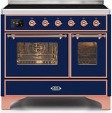 ILVE - 40" Magestic II Series Freestanding Electric Induction Range - Double Oven - Glass Door(s) - Warming Drawer ILVE - 40" Magestic II Series Freestanding Electric Induction Range - Double Oven - Glass Door(s) - Warming Drawer
