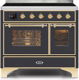ILVE - 40" Magestic II Series Freestanding Electric Induction Range - Double Oven - Glass Door(s) - Warming Drawer ILVE - 40" Magestic II Series Freestanding Electric Induction Range - Double Oven - Glass Door(s) - Warming Drawer