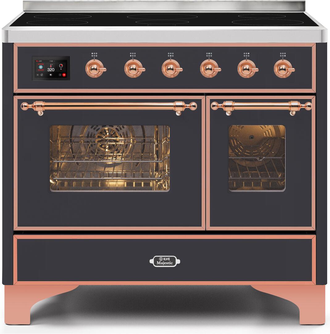 ILVE - 40" Magestic II Series Freestanding Electric Induction Range - Double Oven - Glass Door(s) - Warming Drawer ILVE - 40" Magestic II Series Freestanding Electric Induction Range - Double Oven - Glass Door(s) - Warming Drawer