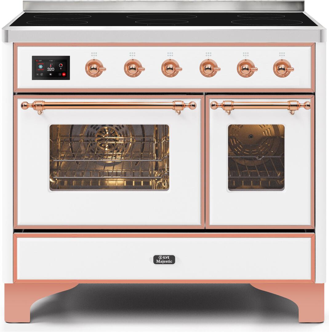 ILVE - 40" Magestic II Series Freestanding Electric Induction Range - Double Oven - Glass Door(s) - Warming Drawer ILVE - 40" Magestic II Series Freestanding Electric Induction Range - Double Oven - Glass Door(s) - Warming Drawer