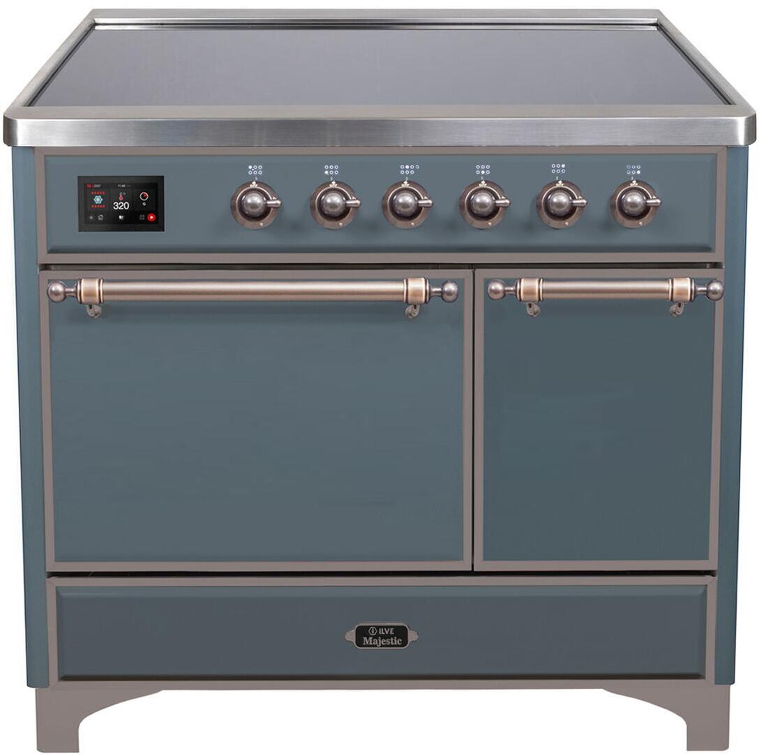 ILVE - 40" Magestic II Series Freestanding Electric Induction Range - Double Oven - Solid Door(s) - Warming Drawer ILVE - 40" Magestic II Series Freestanding Electric Induction Range - Double Oven - Solid Door(s) - Warming Drawer