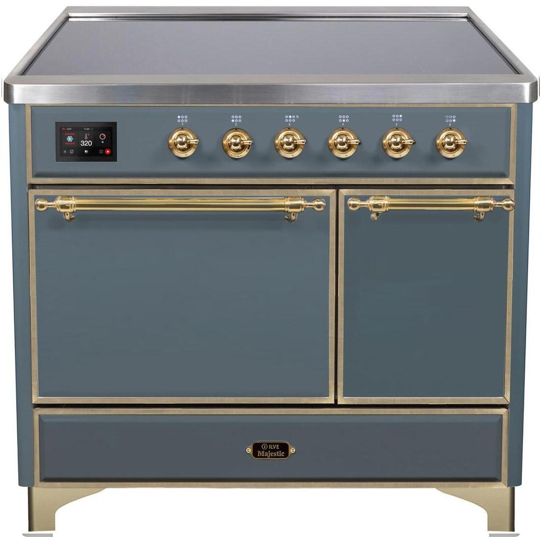 ILVE - 40" Magestic II Series Freestanding Electric Induction Range - Double Oven - Solid Door(s) - Warming Drawer ILVE - 40" Magestic II Series Freestanding Electric Induction Range - Double Oven - Solid Door(s) - Warming Drawer