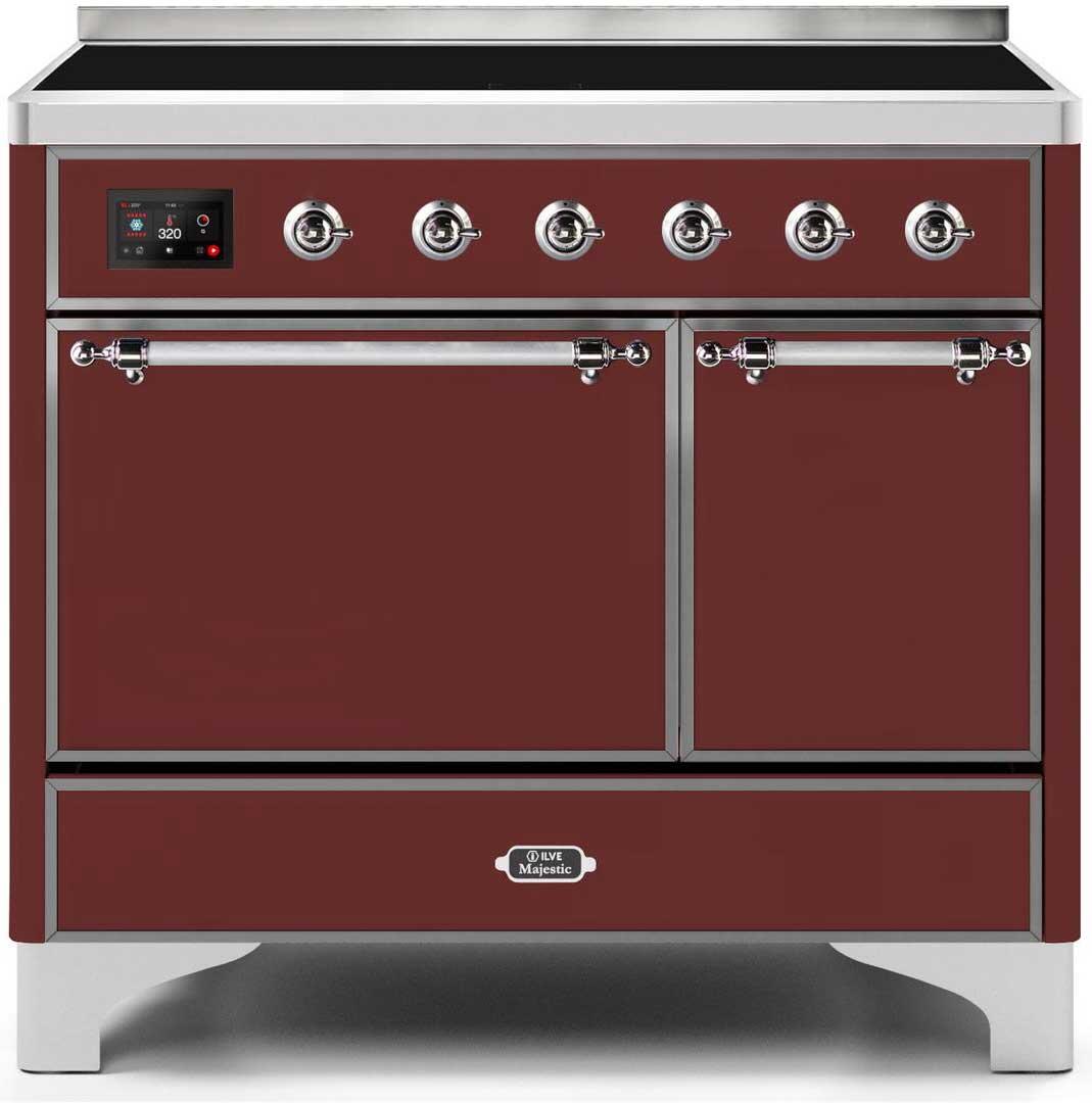 ILVE - 40" Magestic II Series Freestanding Electric Induction Range - Double Oven - Solid Door(s) - Warming Drawer ILVE - 40" Magestic II Series Freestanding Electric Induction Range - Double Oven - Solid Door(s) - Warming Drawer
