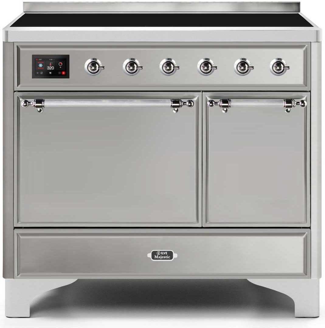 ILVE - 40" Magestic II Series Freestanding Electric Induction Range - Double Oven - Solid Door(s) - Warming Drawer ILVE - 40" Magestic II Series Freestanding Electric Induction Range - Double Oven - Solid Door(s) - Warming Drawer