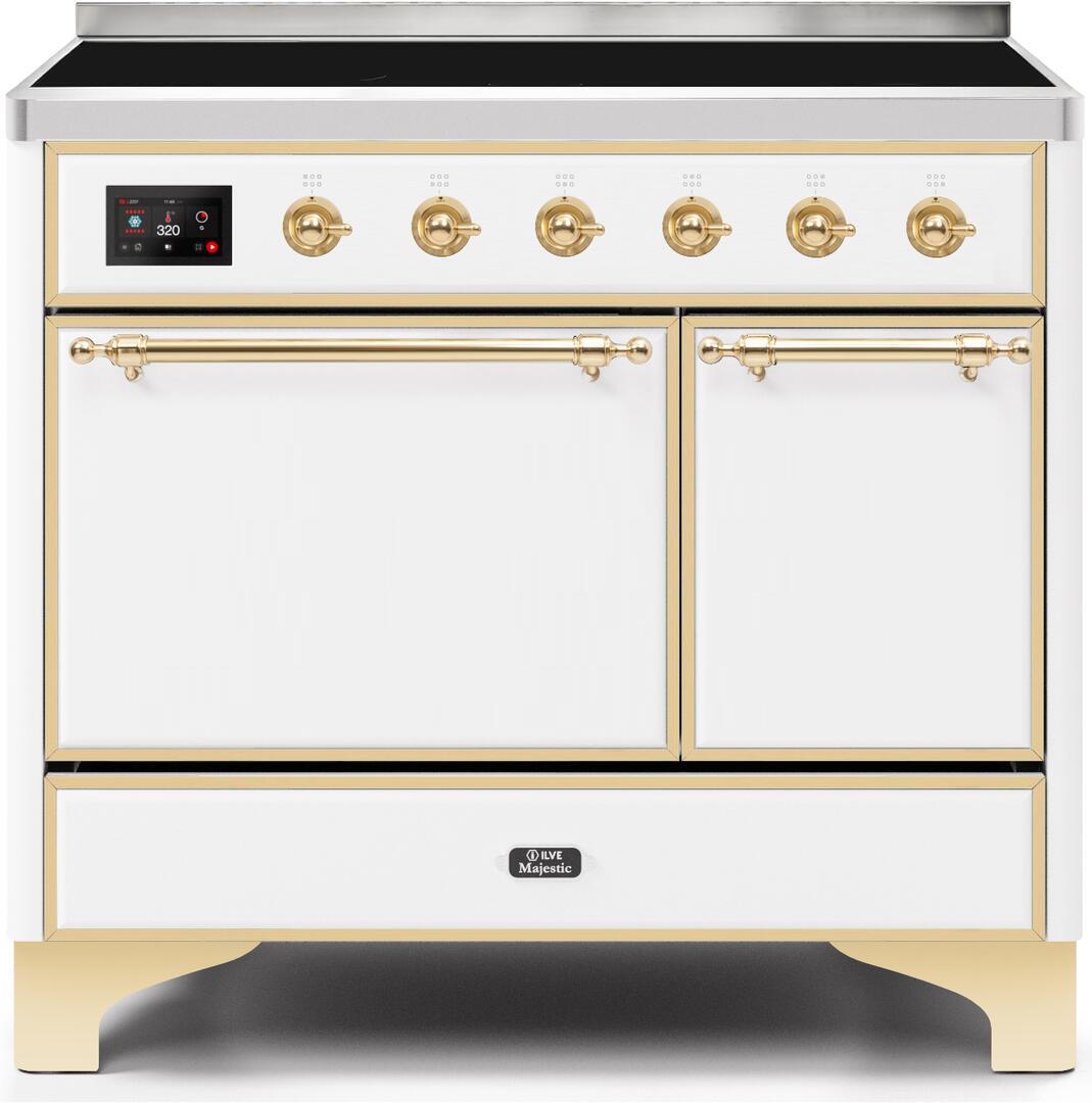 ILVE - 40" Magestic II Series Freestanding Electric Induction Range - Double Oven - Solid Door(s) - Warming Drawer ILVE - 40" Magestic II Series Freestanding Electric Induction Range - Double Oven - Solid Door(s) - Warming Drawer
