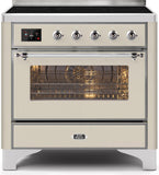 ILVE - 36" Magestic II Series Freestanding Electric Induction Range - Glass Door(s) - Warming Drawer ILVE - 36" Magestic II Series Freestanding Electric Induction Range - Glass Door(s) - Warming Drawer