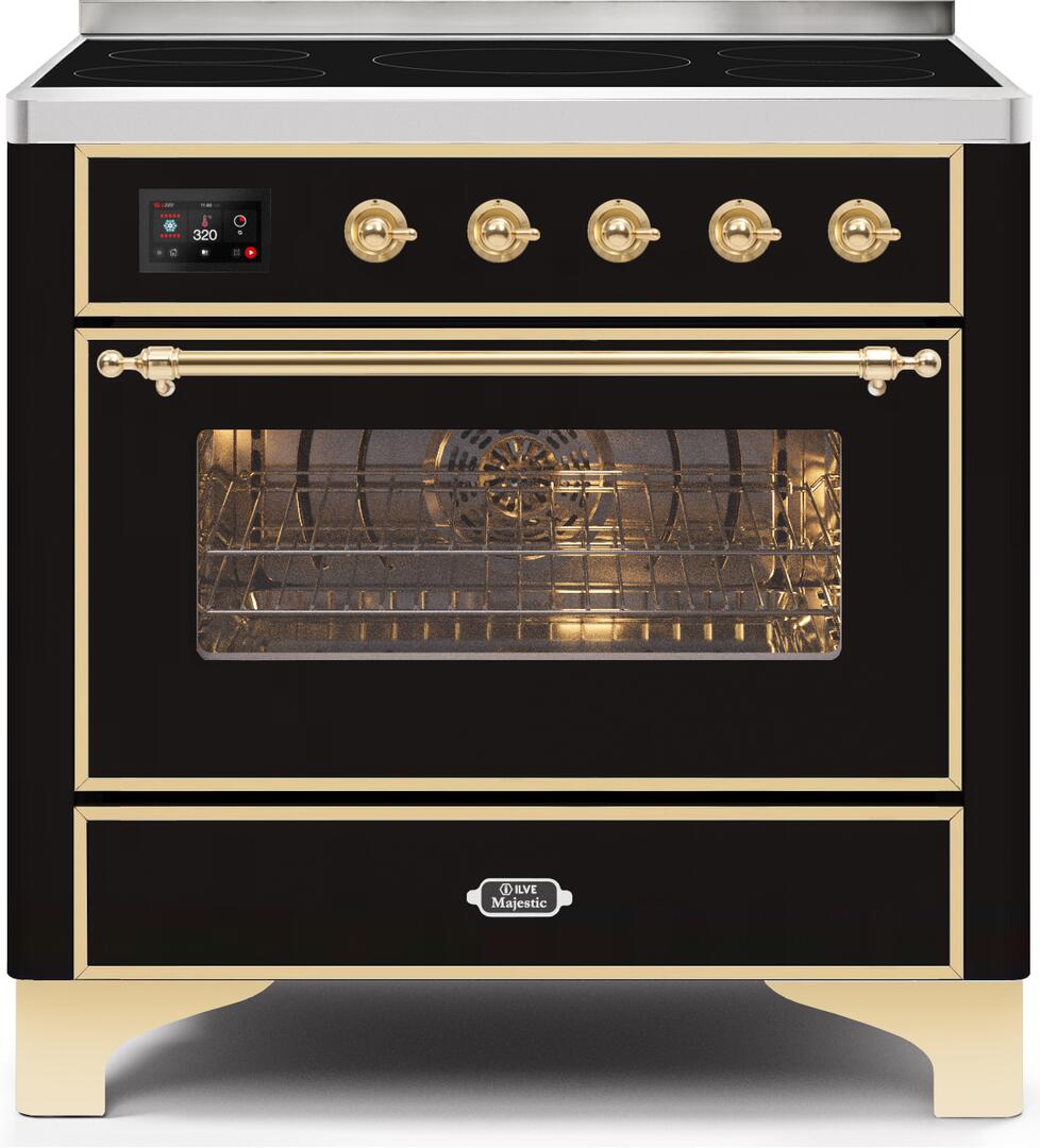 ILVE - 36" Magestic II Series Freestanding Electric Induction Range - Glass Door(s) - Warming Drawer ILVE - 36" Magestic II Series Freestanding Electric Induction Range - Glass Door(s) - Warming Drawer