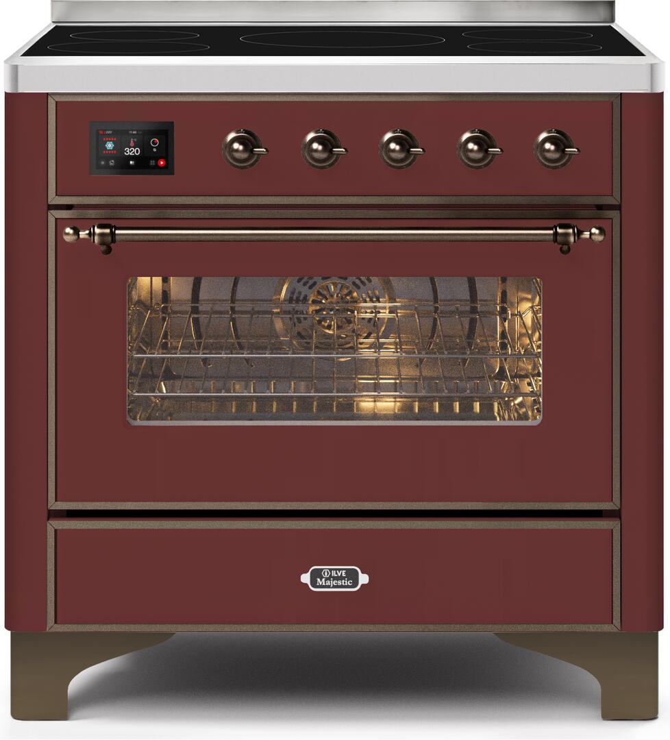 ILVE - 36" Magestic II Series Freestanding Electric Induction Range - Glass Door(s) - Warming Drawer ILVE - 36" Magestic II Series Freestanding Electric Induction Range - Glass Door(s) - Warming Drawer