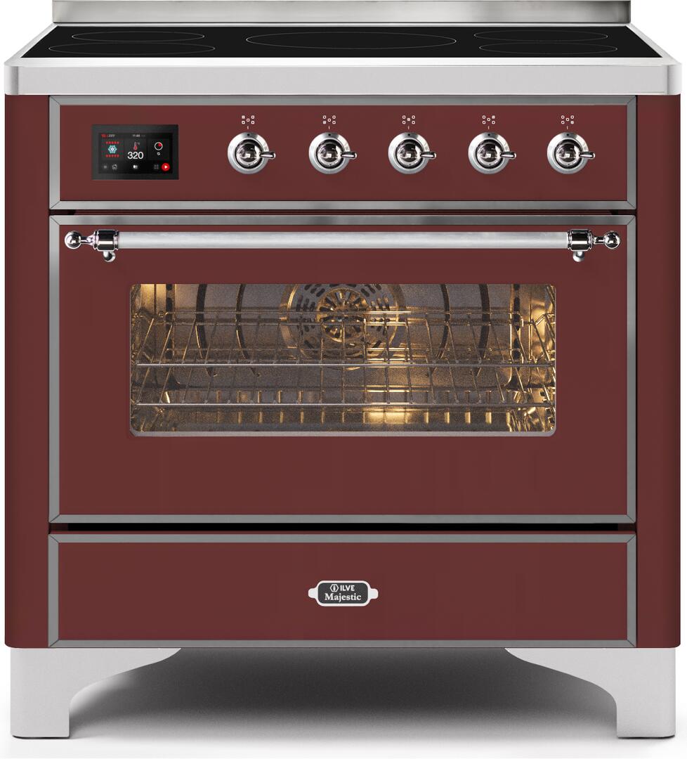 ILVE - 36" Magestic II Series Freestanding Electric Induction Range - Glass Door(s) - Warming Drawer ILVE - 36" Magestic II Series Freestanding Electric Induction Range - Glass Door(s) - Warming Drawer