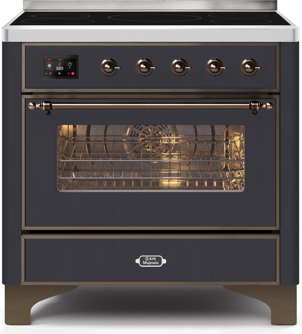 ILVE - 36" Magestic II Series Freestanding Electric Induction Range - Glass Door(s) - Warming Drawer ILVE - 36" Magestic II Series Freestanding Electric Induction Range - Glass Door(s) - Warming Drawer