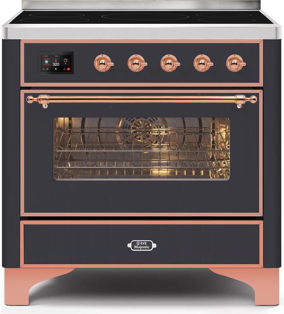 ILVE - 36" Magestic II Series Freestanding Electric Induction Range - Glass Door(s) - Warming Drawer ILVE - 36" Magestic II Series Freestanding Electric Induction Range - Glass Door(s) - Warming Drawer