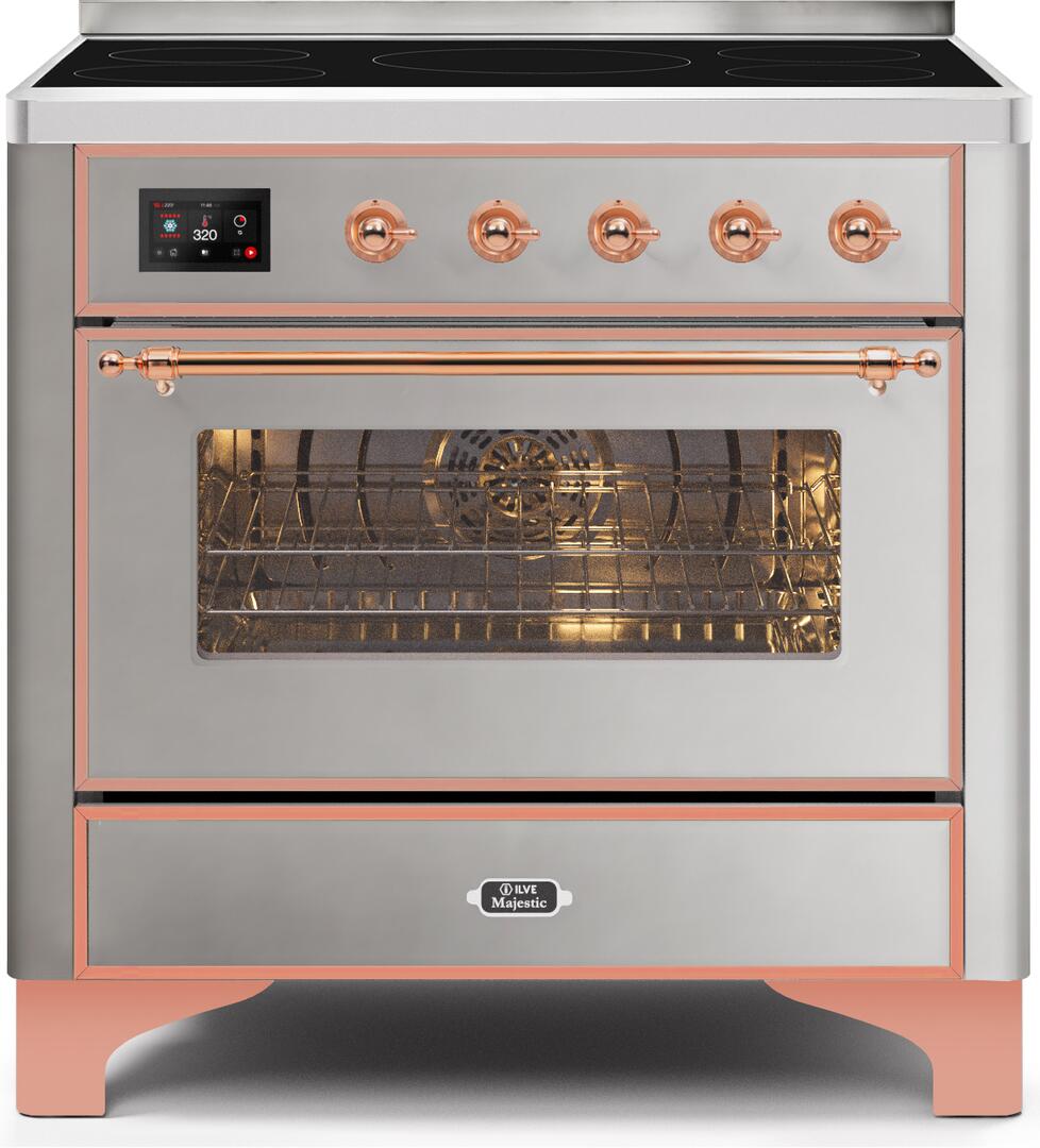 ILVE - 36" Magestic II Series Freestanding Electric Induction Range - Glass Door(s) - Warming Drawer ILVE - 36" Magestic II Series Freestanding Electric Induction Range - Glass Door(s) - Warming Drawer