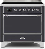 ILVE - 36" Magestic II Series Freestanding Electric Induction Range - Solid Door(s) - Warming Drawer ILVE - 36" Magestic II Series Freestanding Electric Induction Range - Solid Door(s) - Warming Drawer