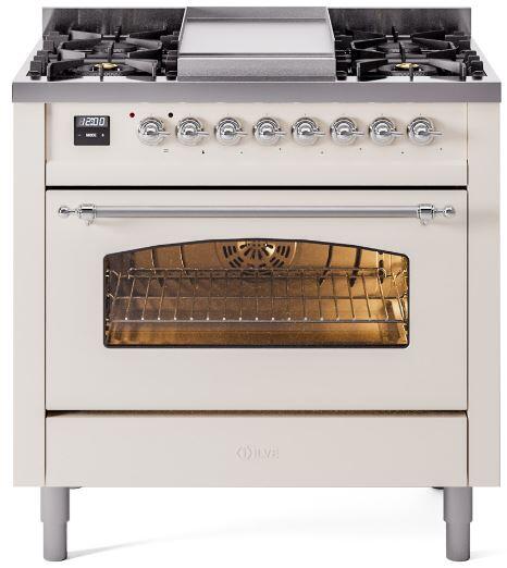 ILVE - 36" Nostalgie II Series Freestanding Dual Fuel Range - Griddle - Liquid Propane ILVE - 36" Nostalgie II Series Freestanding Dual Fuel Range - Griddle - Liquid Propane