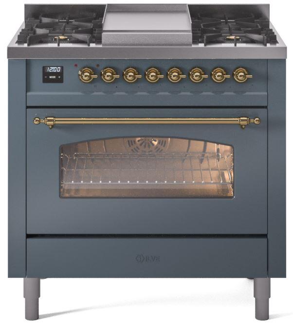 ILVE - 36" Nostalgie II Series Freestanding Dual Fuel Range - Griddle - Liquid Propane ILVE - 36" Nostalgie II Series Freestanding Dual Fuel Range - Griddle - Liquid Propane
