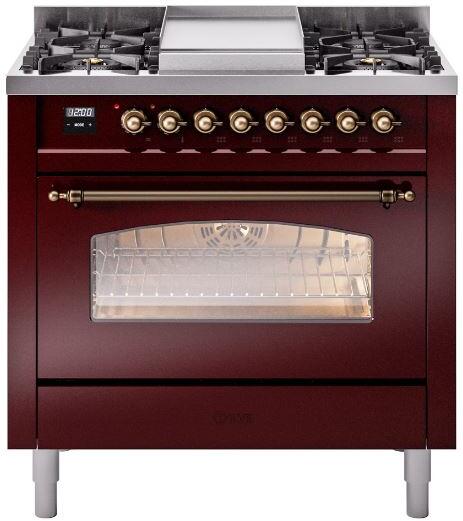 ILVE - 36" Nostalgie II Series Freestanding Dual Fuel Range - Griddle - Liquid Propane ILVE - 36" Nostalgie II Series Freestanding Dual Fuel Range - Griddle - Liquid Propane