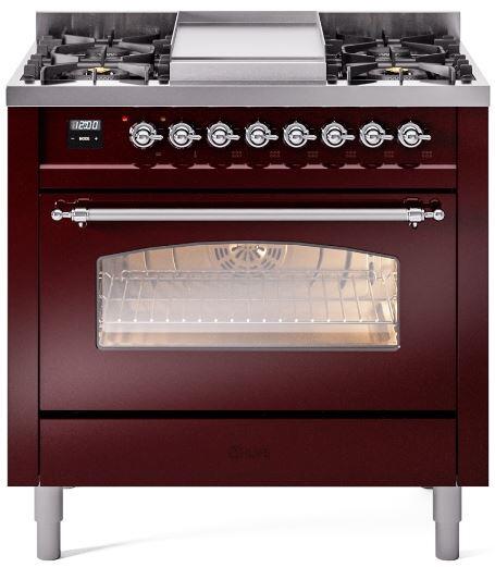 ILVE - 36" Nostalgie II Series Freestanding Dual Fuel Range - Griddle - Liquid Propane ILVE - 36" Nostalgie II Series Freestanding Dual Fuel Range - Griddle - Liquid Propane