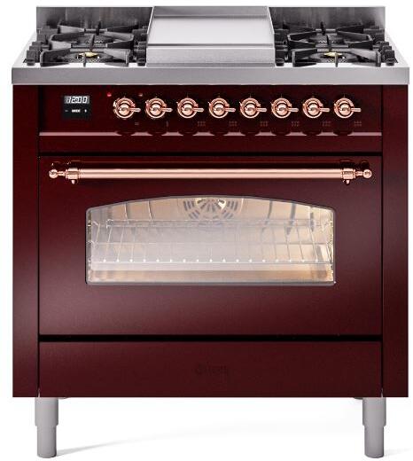 ILVE - 36" Nostalgie II Series Freestanding Dual Fuel Range - Griddle - Liquid Propane ILVE - 36" Nostalgie II Series Freestanding Dual Fuel Range - Griddle - Liquid Propane