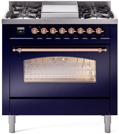 ILVE - 36" Nostalgie II Series Freestanding Dual Fuel Range - Griddle - Liquid Propane ILVE - 36" Nostalgie II Series Freestanding Dual Fuel Range - Griddle - Liquid Propane