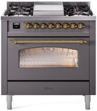 ILVE - 36" Nostalgie II Series Freestanding Dual Fuel Range - Griddle - Liquid Propane ILVE - 36" Nostalgie II Series Freestanding Dual Fuel Range - Griddle - Liquid Propane
