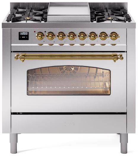 ILVE - 36" Nostalgie II Series Freestanding Dual Fuel Range - Griddle - Liquid Propane ILVE - 36" Nostalgie II Series Freestanding Dual Fuel Range - Griddle - Liquid Propane