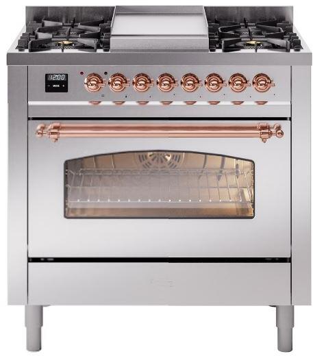 ILVE - 36" Nostalgie II Series Freestanding Dual Fuel Range - Griddle - Liquid Propane ILVE - 36" Nostalgie II Series Freestanding Dual Fuel Range - Griddle - Liquid Propane