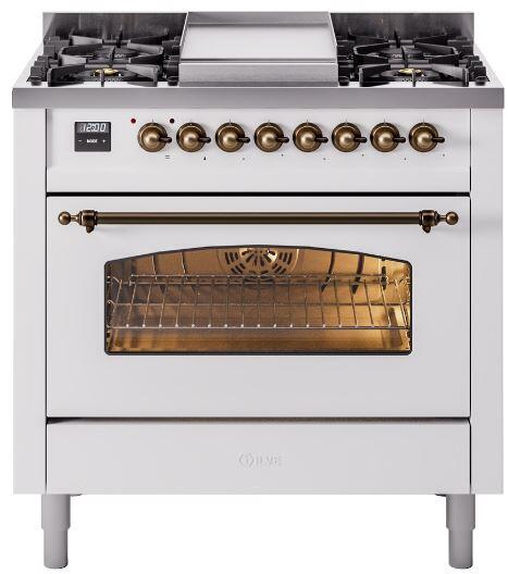 ILVE - 36" Nostalgie II Series Freestanding Dual Fuel Range - Griddle - Liquid Propane ILVE - 36" Nostalgie II Series Freestanding Dual Fuel Range - Griddle - Liquid Propane
