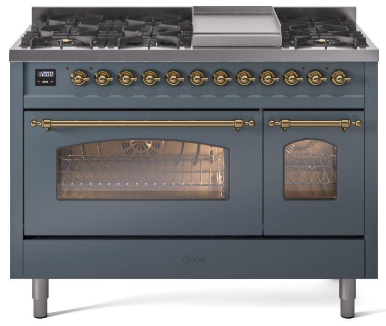 ILVE - 48" Nostalgie II Series Freestanding Dual Fuel Range - Double Oven - Griddle - Liquid Propane ILVE - 48" Nostalgie II Series Freestanding Dual Fuel Range - Double Oven - Griddle - Liquid Propane