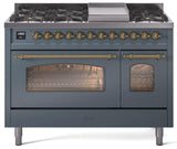 ILVE - 48" Nostalgie II Series Freestanding Dual Fuel Range - Double Oven - Griddle - Liquid Propane ILVE - 48" Nostalgie II Series Freestanding Dual Fuel Range - Double Oven - Griddle - Liquid Propane