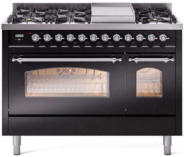 ILVE - 48" Nostalgie II Series Freestanding Dual Fuel Range - Double Oven - Griddle - Liquid Propane ILVE - 48" Nostalgie II Series Freestanding Dual Fuel Range - Double Oven - Griddle - Liquid Propane