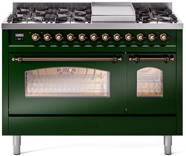 ILVE - 48" Nostalgie II Series Freestanding Dual Fuel Range - Double Oven - Griddle - Liquid Propane ILVE - 48" Nostalgie II Series Freestanding Dual Fuel Range - Double Oven - Griddle - Liquid Propane