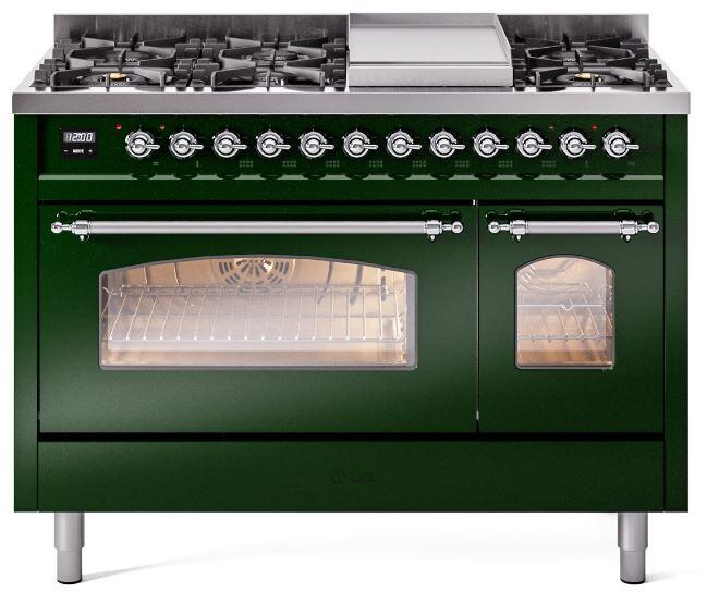 ILVE - 48" Nostalgie II Series Freestanding Dual Fuel Range - Double Oven - Griddle - Liquid Propane ILVE - 48" Nostalgie II Series Freestanding Dual Fuel Range - Double Oven - Griddle - Liquid Propane