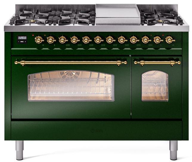 ILVE - 48" Nostalgie II Series Freestanding Dual Fuel Range - Double Oven - Griddle - Liquid Propane ILVE - 48" Nostalgie II Series Freestanding Dual Fuel Range - Double Oven - Griddle - Liquid Propane