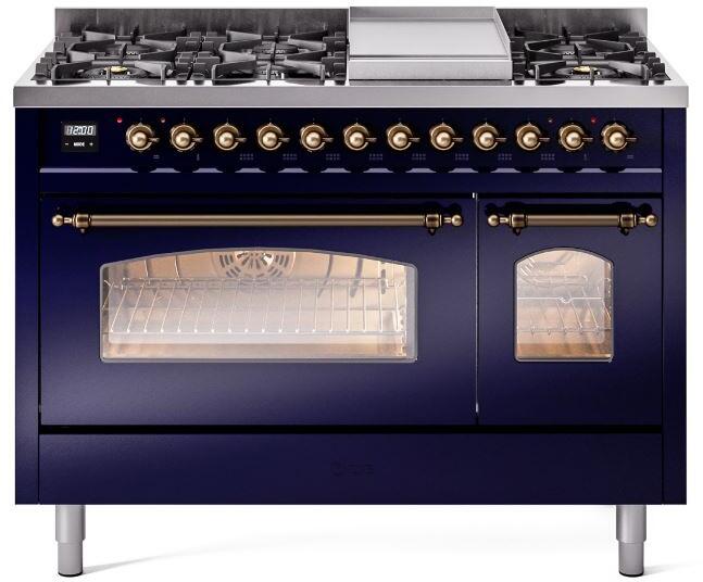 ILVE - 48" Nostalgie II Series Freestanding Dual Fuel Range - Double Oven - Griddle - Liquid Propane ILVE - 48" Nostalgie II Series Freestanding Dual Fuel Range - Double Oven - Griddle - Liquid Propane