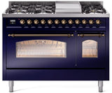ILVE - 48" Nostalgie II Series Freestanding Dual Fuel Range - Double Oven - Griddle - Liquid Propane ILVE - 48" Nostalgie II Series Freestanding Dual Fuel Range - Double Oven - Griddle - Liquid Propane
