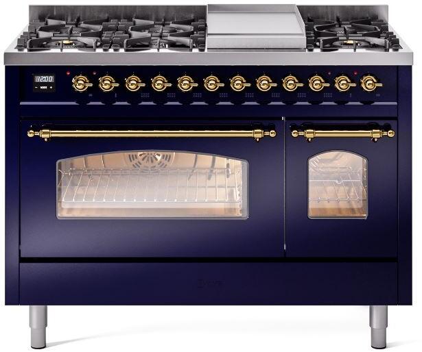ILVE - 48" Nostalgie II Series Freestanding Dual Fuel Range - Double Oven - Griddle - Liquid Propane ILVE - 48" Nostalgie II Series Freestanding Dual Fuel Range - Double Oven - Griddle - Liquid Propane