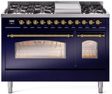 ILVE - 48" Nostalgie II Series Freestanding Dual Fuel Range - Double Oven - Griddle - Liquid Propane ILVE - 48" Nostalgie II Series Freestanding Dual Fuel Range - Double Oven - Griddle - Liquid Propane